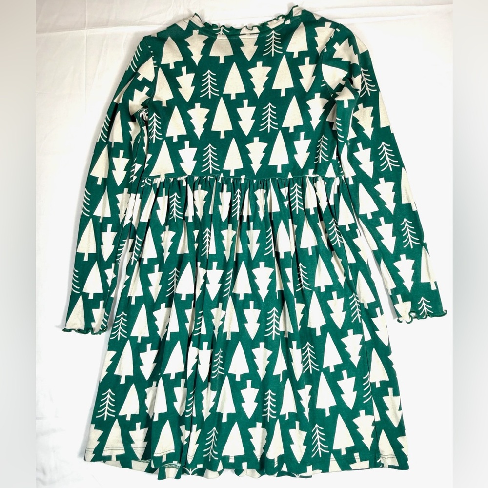 HANNA‎ ANDERSSON Girls Christmas Tree Print Long Sleeve Dress 10 Scandinavian - Picture 8 of 8